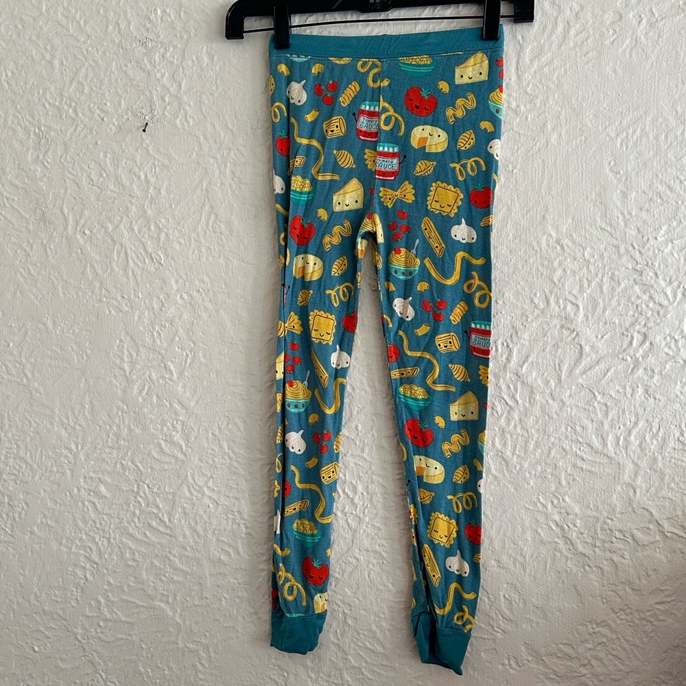 Little Sleepies Pasta Noodles Tomato Sauce Garlic Pajama Pants Bamboo 7 8